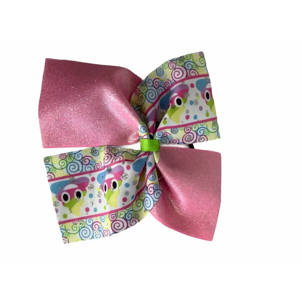 Girl’s Lot of 2 Emoji Printed Hair Bow ties NEW